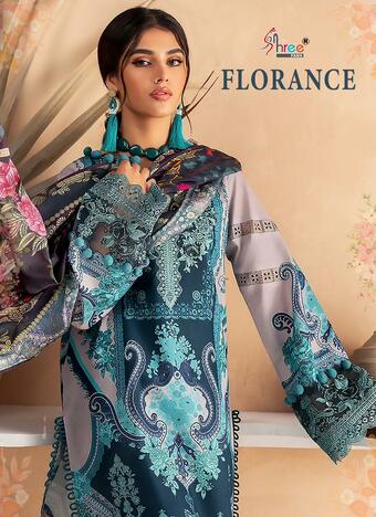 SHREE FABS FLORANCE COTTON PRINT EMBROIDERY PAKISTANI SUITS