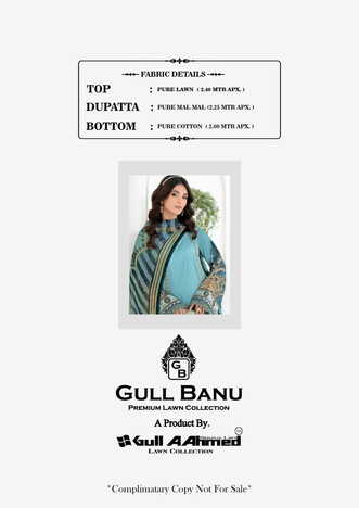 GULL AAHMED GULL BANU VOL 5 PURE LAWN KARACHI SUITS WHOLESALER SURAT