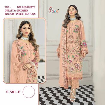 SHREE FABS S 581 SERIES FOUX GEORGETTE PAKISTANI SUITS CATALOGUE