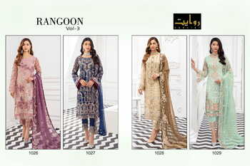 RAWAYAT RANGOON VOL 3 PAKISTANI GEORGETTE SALWAR SUITA AT SURAT