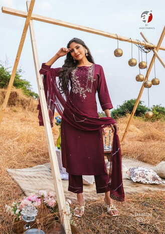 ANJU FABRICS NAKHRALI VOL 4 KURTI WITH PANT DUPATTA LATEST CATALOGUE