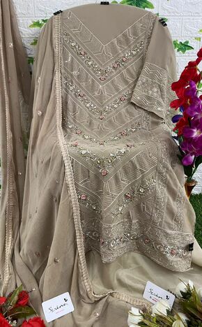 SERENE S 143 FOUX GEORGETTE EMBROIDERY SUITS NEW CATALOGUE