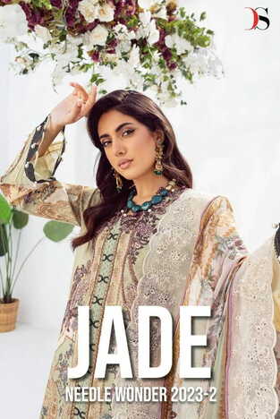 DEEPSY SUITS JADE NEEDLE WONDER 2023 2 COTTON PAKISTANI SUITS