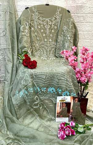 RAMSHA PRESENT R 577 GEORGETTE EMBROIDERY PAKISTANI SUITS