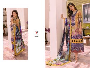 DEEPSY FIRDOUS BLISS LAWN 23 3341-3348 PAKISTANI SUITS DISTRIBUTOR SURAT AT BEST PRICE