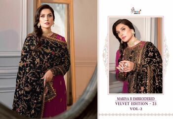  SHREE FABS MARIA B 3259 -3262 EMBROIDERED VELVET SALWAR SUITS