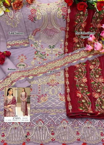 ZAHA NABIA VOL 2 GEORGETTE EMBROIDERY PAKISTANI SUITS