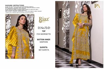 RIAZ ART D.NO 72 A TO E FOUX GEORGETT PAKISTANI SUITS