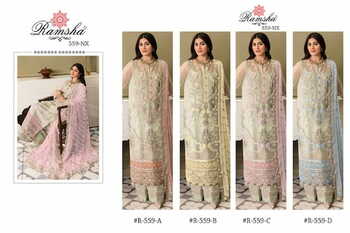 RAMSHA PRESENT R 559 NX GEORGETTE EMBROIDERY PAKISTANI SUITS