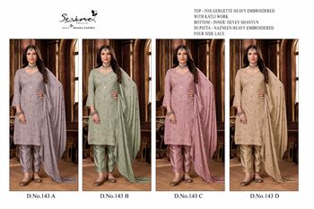 SERENE S 143 FOUX GEORGETTE EMBROIDERY SUITS NEW CATALOGUE