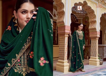 ALOK SUITS RIWAAZ VELVET EMBROIDERY SUITS IN BEST PRICE