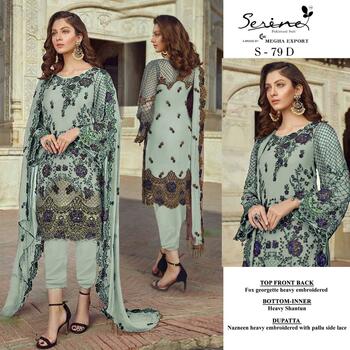 SERENE S 79 FOUX GEORGETTE PAKISTANI SUITS LATEST CATALOGUE