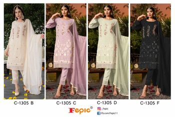 FEPIC ROSEMEEN C 1305 GEORGETTE EMBROIDERY PAKISTANI SUITS