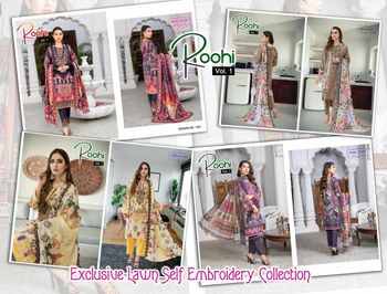 AGHA NOOR ROOHI VOL 1 SELF EMBROIDERY KARACHI SUITS CATALOGUE