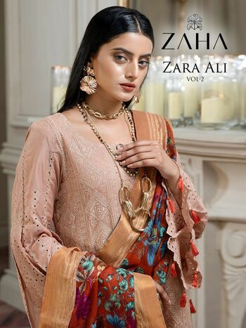 ZAHA ZARA ALI VOL 2 CAMBRIC COTTON SALWAR SUITS NEW CATALOGUE