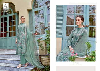 ALOK SUITS SIMONA VISCOSE MUSLIN PRINT EMBROIDERY SUITS SURAT