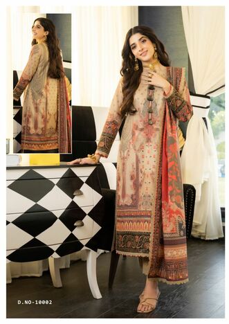 KEVAL FAB ZARA ALI FIRDOUS VOL 10 PAKISTANI LAWN KARACHI SUITS SUPPLIER SURAT