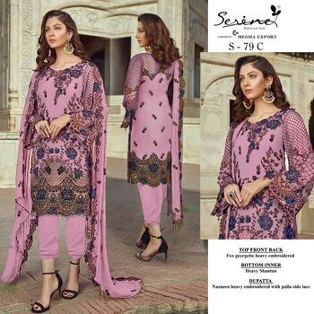 SERENE S 79 FOUX GEORGETTE PAKISTANI SUITS LATEST CATALOGUE