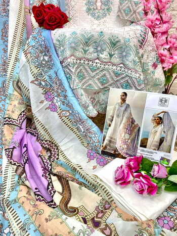 MUSHQ M 218 COTTON EMBROIDERY PAKISTANI SUITS BY SHRADDHA