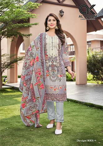 AL KARAM CHIKANKARI EMBROIDERED COTTON VOL 3 PRINTED KARACHI SUITS CATALOGUE