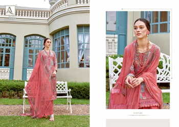 ALOK SUITS SIMONA VISCOSE MUSLIN PRINT EMBROIDERY SUITS SURAT