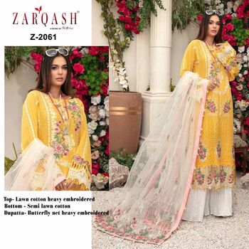 ZARQASH WISTERIA 2061 & 2063 SERIES LAWN COTTON PAKISTANI SUITS