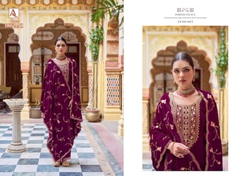 ALOK SUITS RIWAAZ VELVET EMBROIDERY SUITS IN BEST PRICE