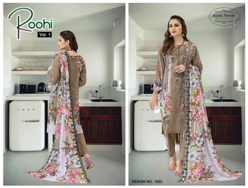 AGHA NOOR ROOHI VOL 1 SELF EMBROIDERY KARACHI SUITS CATALOGUE