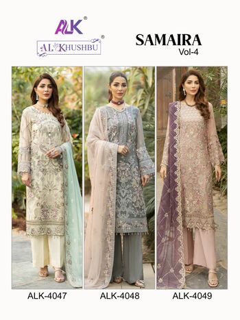 AL KHUSHBU SAMAIRA VOL 4 PAKISTANI GEORGETTE SUITS LATEST CATALOGUE