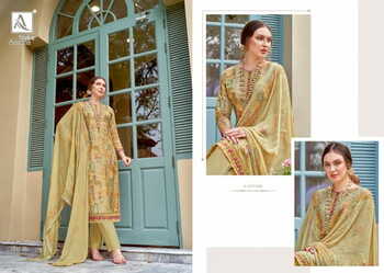 ALOK SUITS SIMONA VISCOSE MUSLIN PRINT EMBROIDERY SUITS SURAT