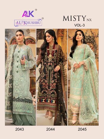 AL KHUSHBU MISTY VOL 3 NX GEORGETTE SALWAR KAMEEZ LATEST CATALOGUE