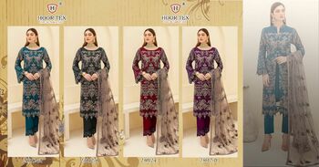 HOOR TEX D.NO 23012 A B C D GEORGETTE PAKISTANI SUITS