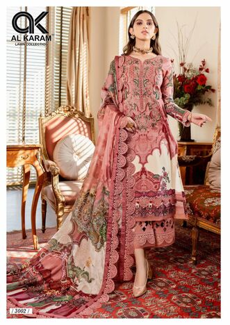 AL KARAM QUEENS COURT VOL 3 CAMBRIC PRINT KARACHI SUITS SURAT