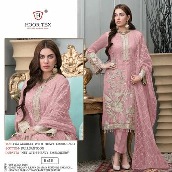 HOOR TEX H 62 GEORGETTE EMBROIDERY PAKISTANI SUITS CATALOGUE