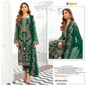 FEPIC ROSEMEEN MEHRUMAH FOUX GEORGETTE EMBOIRDERY PAKISTANI SUITS