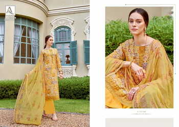 ALOK SUITS SIMONA VISCOSE MUSLIN PRINT EMBROIDERY SUITS SURAT