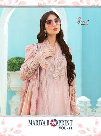 SHREE FABS MARIA B MPRINT VOL 11 COTTON PRINTED PAKISTANI SUITS LATEST CATALOGUE