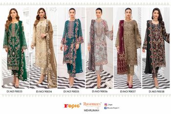 FEPIC ROSEMEEN MEHRUMAH FOUX GEORGETTE EMBOIRDERY PAKISTANI SUITS