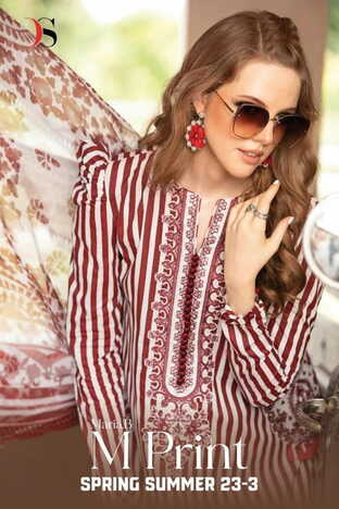 DEEPSY SUITS MARIA B M PRINT SPRING SUMMER 23 3 COTTON PRINT PAKISTANI SUITS SURAT