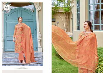 ALOK SUITS SIMONA VISCOSE MUSLIN PRINT EMBROIDERY SUITS SURAT