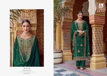 ALOK SUITS RIWAAZ VELVET EMBROIDERY SUITS IN BEST PRICE