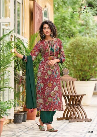 WOOGLEE KHWAAB EMBRODIERY KURTI SETS WHOLESALER IN SURAT