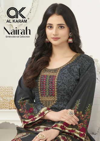 AL KARAM NAIRAH COTTON DIGITAL PRINT EMBROIDERY KARACHI SUITS SURAT