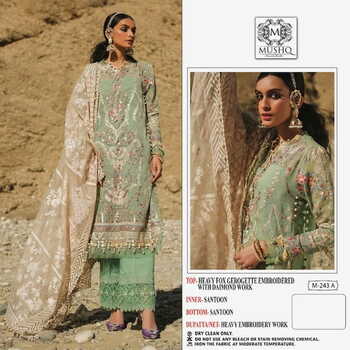 MUSHQ FOUX GEORGETTE EMBROIDERY PAKISTANI SUITS BY SHRADDHA