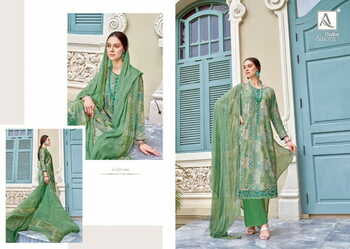 ALOK SUITS SIMONA VISCOSE MUSLIN PRINT EMBROIDERY SUITS SURAT