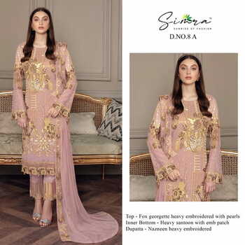 SIMRA 08 SERIES FOUX GEORGETTE SALWAR SUITS NEW CATALOGUE