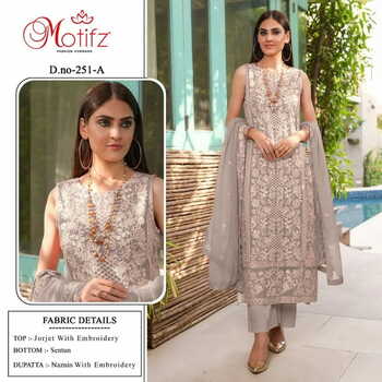 MOTIFZ 251 SERIES GEORGETTE EMBROIDERY PAKISTANI SUITS SURAT