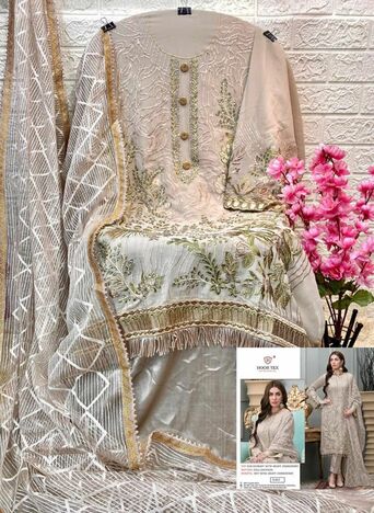 HOOR TEX H 62 GEORGETTE EMBROIDERY PAKISTANI SUITS CATALOGUE