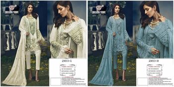 HOOR TEX  20013 A TO H FOUX GEORGETTE PAKISTANI SALWAR KAMEEZ