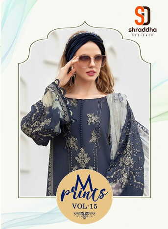 SHRADDHA DESIGNER M PRINTS VOL 15 LAWN COTTON PRINT PAKISTANI SUITS SURAT